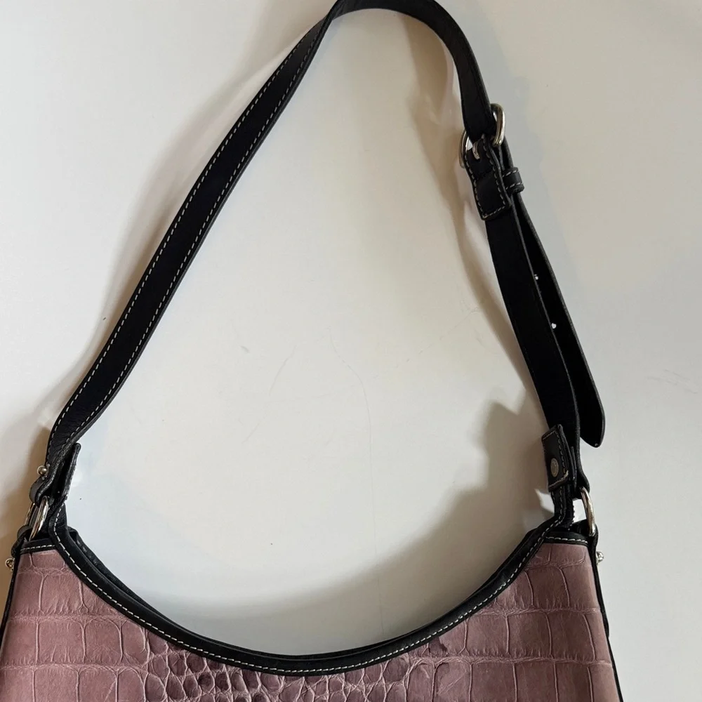 Dooney & Bourke Mauve/ purple Croc-Embossed Shoulder Bag - Picture 8 of 9